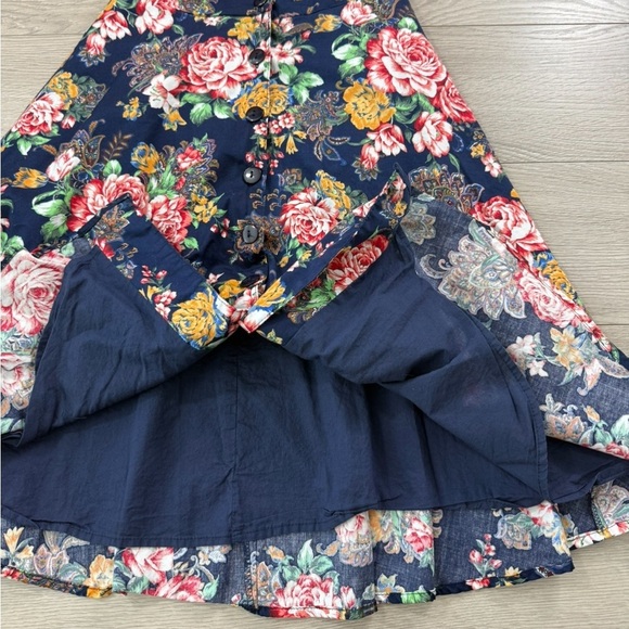 Princess Highway Cotton Floral Rose Print Poplin A-Line Sleeveless Shirt Dress - Picture 5 of 11